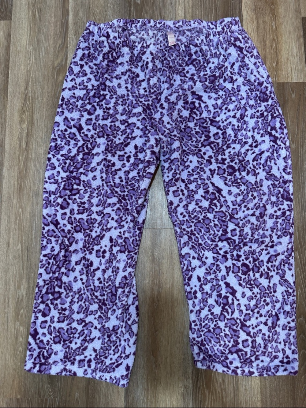 Girls' Purple Leopard Print Fleece Joggers